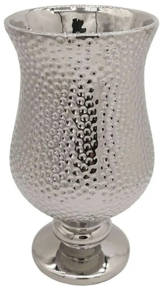Βάζο Σφυρήλατο 15-00-23729 16x28,2cm Silver Marhome Ceramic