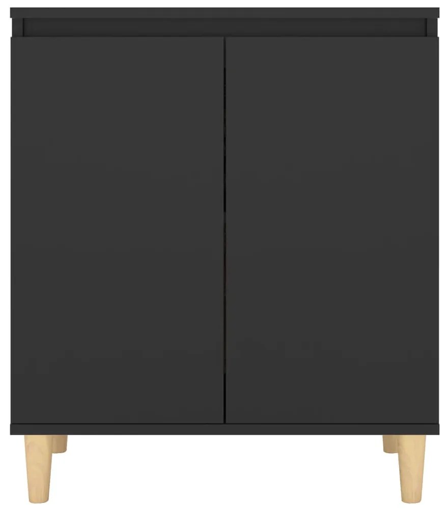 vidaXL Μπουφές Μαύρος 60 x 35 x 70 εκ. από Επεξ. Ξύλο με Ξύλινα Πόδια