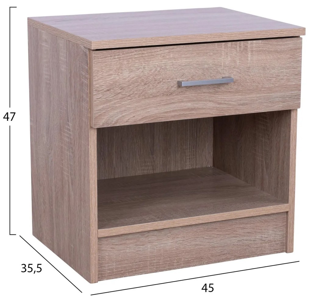 Κομοδίνο με 1 συρτάρι Laney Sonama 45x35,5x47Υ εκ. 45x35.5x47 εκ.