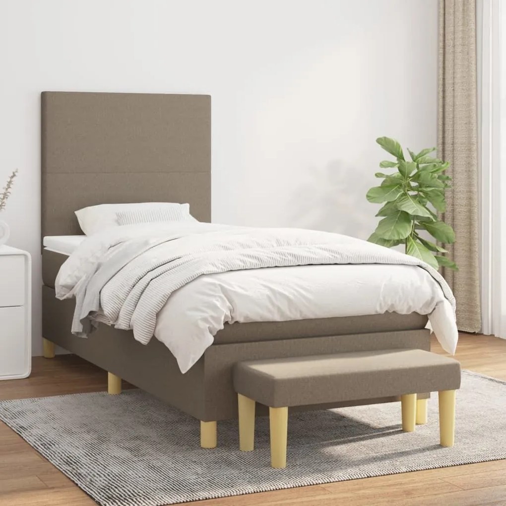 ΚΡΕΒΑΤΙ BOXSPRING ΜΕ ΣΤΡΩΜΑ TAUPE 100 X 200 ΕΚ. ΥΦΑΣΜΑΤΙΝΟ 3136977