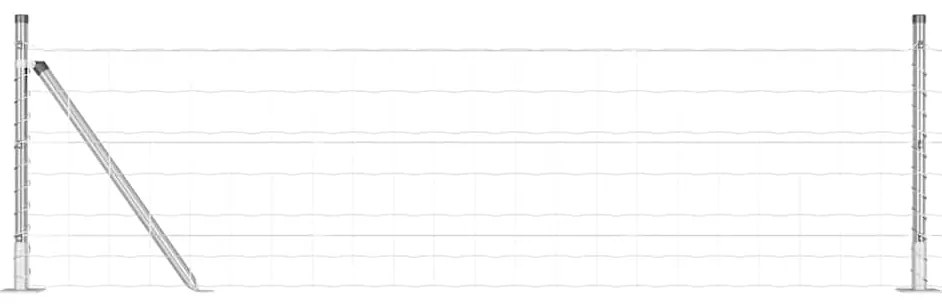 vidaXL Φράχτης με Στήλες. Ασημί 0.6 x 50 μ. Ατσάλι