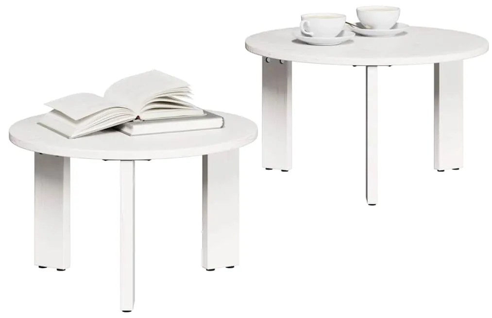 vidaXL Τραπεζάκι σαλονιού 2 pcs Λευκό 47.5 x 47.5 x 27 εκ.