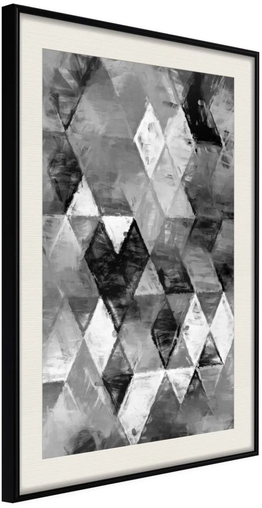 Αφίσα - Abstract Diamonds - 30x45 - Μαύρο - Με πασπαρτού