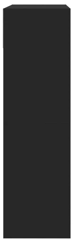 Παπουτσοθήκη με 2 Ανακλινόμενα Συρτάρια Μαύρη 80x34x116 εκ. - Μαύρο