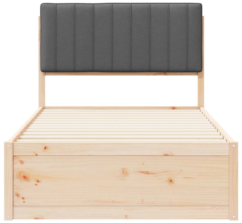 vidaXL Σκελετός Κρεβατιού με Επενδεδυμένο Κεφαλάρι Σκούρο Γκρι