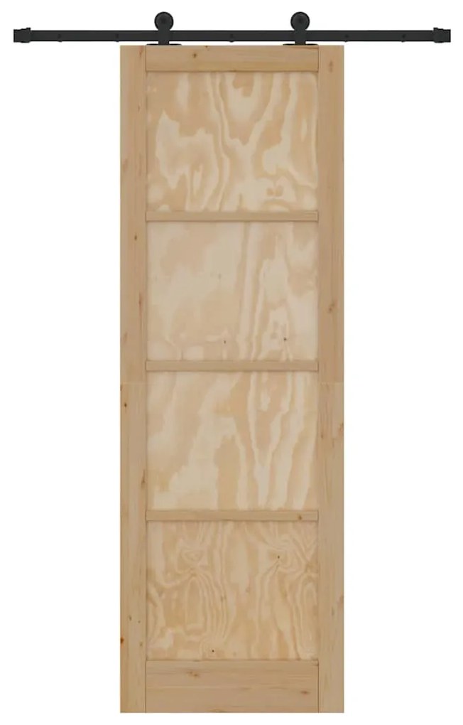 vidaXL Συρόμενη Πόρτα ORKDAL Φυσικό και μαύρο 78 x 232 cm