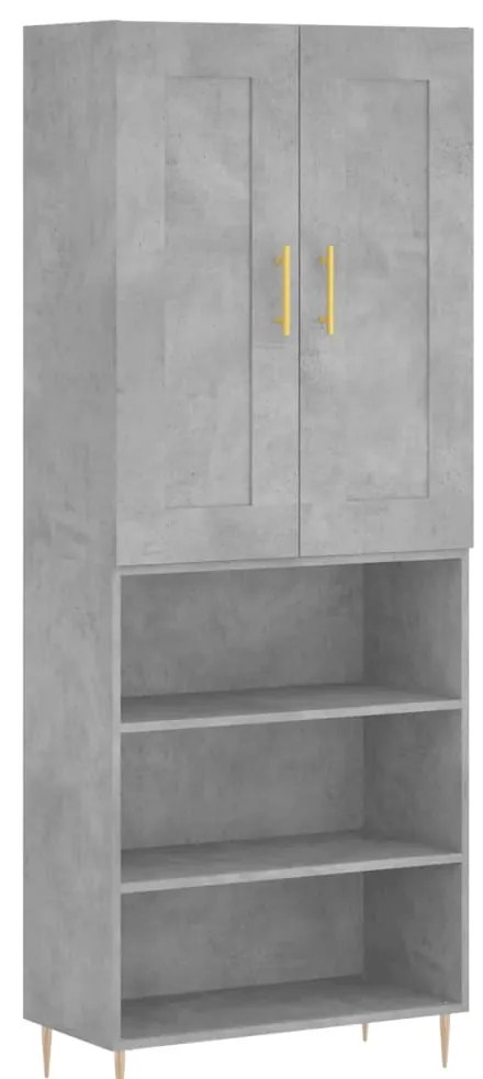 vidaXL Ντουλάπι Γκρι Σκυροδέματος 69,5x34x180 εκ. Επεξεργασμένο Ξύλο