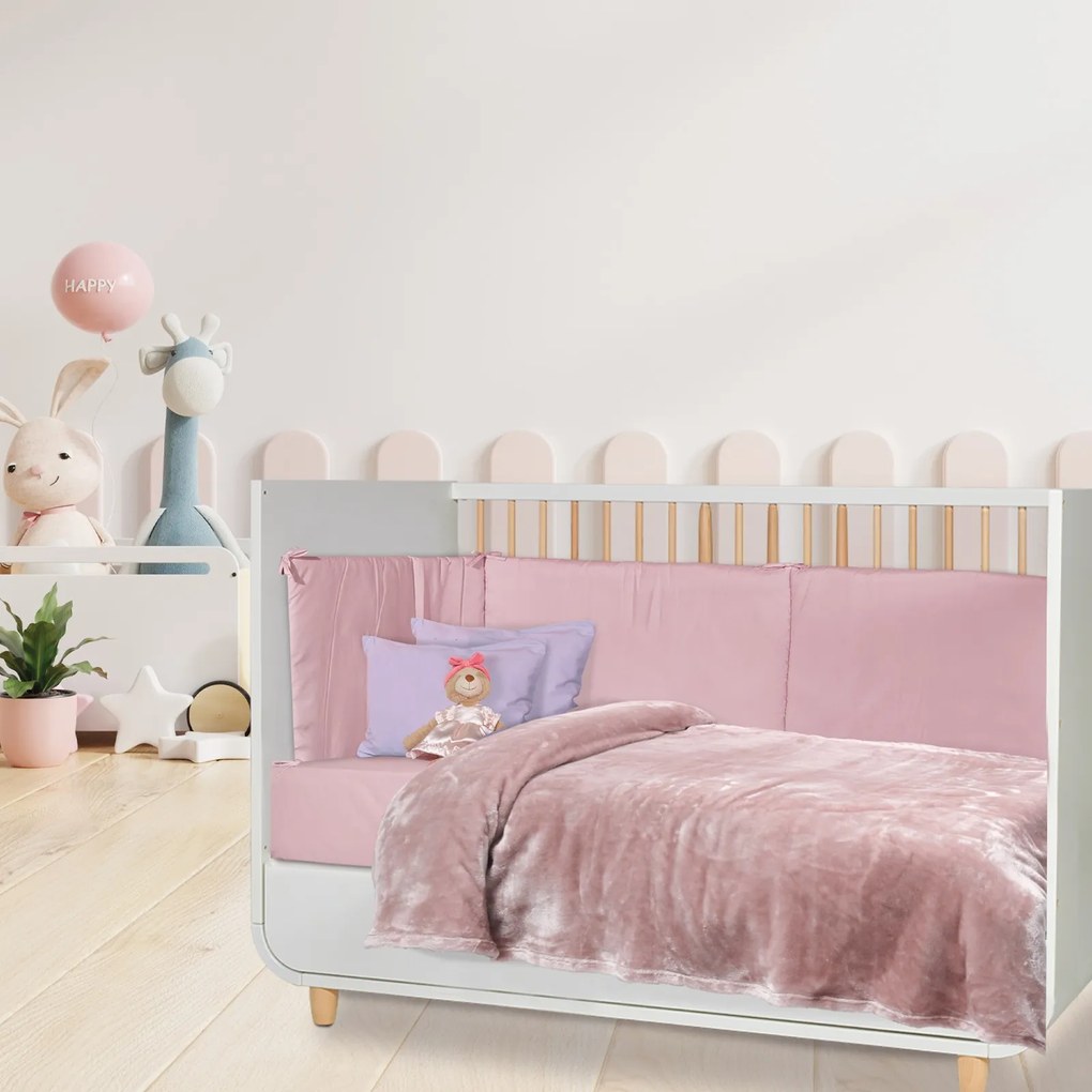 Κουβέρτα Βελουτέ Λίκνου 80x110 Relax 1346 Ροζ 5204850230333