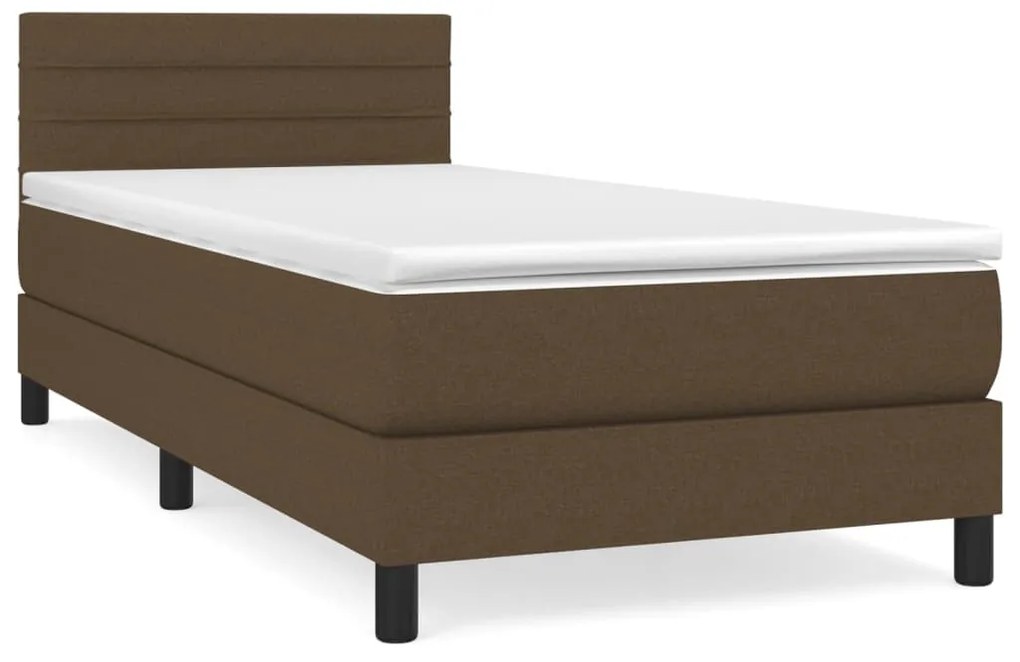 ΚΡΕΒΑΤΙ BOXSPRING ΜΕ ΣΤΡΩΜΑ ΣΚΟΥΡΟ ΚΑΦΕ 80X200 ΕΚ. ΥΦΑΣΜΑΤΙΝΟ 3140092