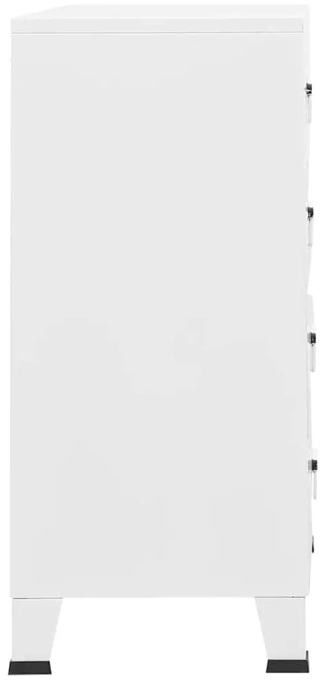 vidaXL Συρταριέρα Βιομηχανική Λευκή 78 x 40 x 93 εκ. Μεταλλική