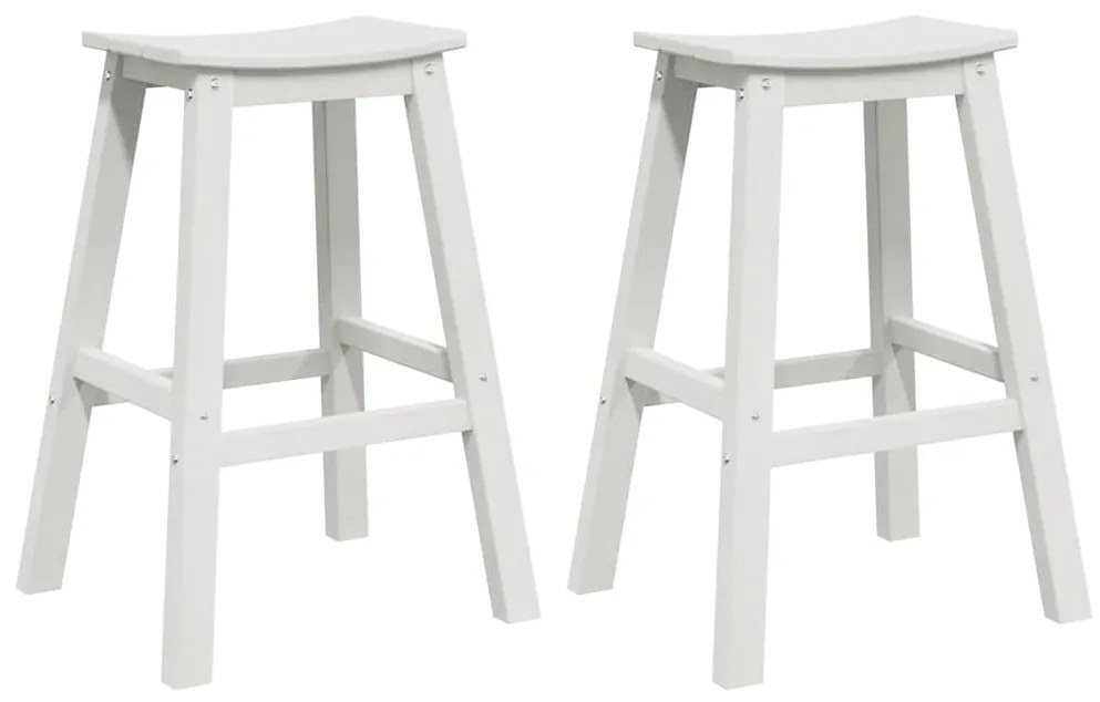 vidaXL Μπαρ σκαμπό 2 pcs Λευκό 52 x 43 x 73.5εκ Πλαστικό