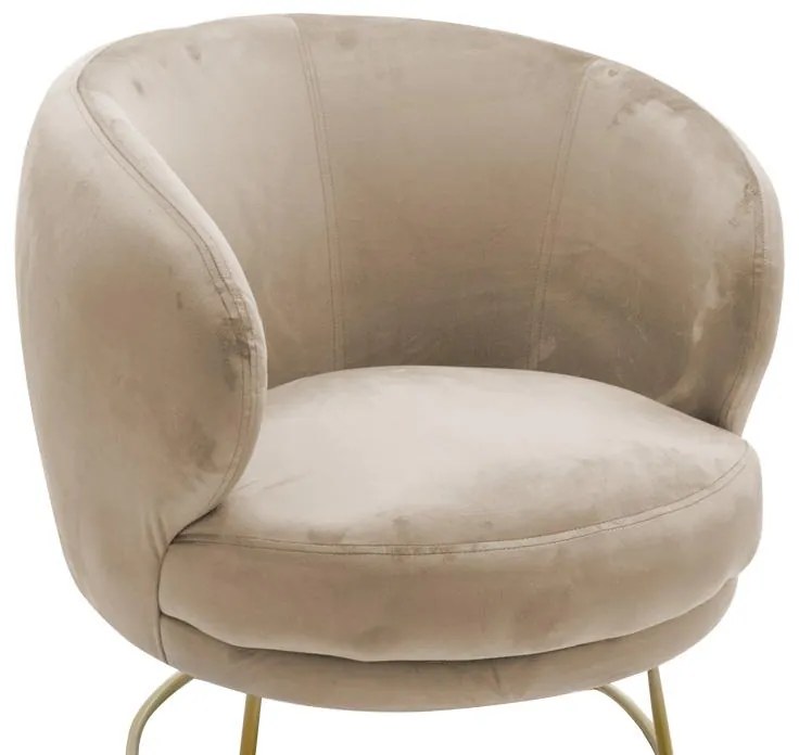 Πολυθρόνα Rony βελούδο μπεζ-χρυσό 78x75x82εκ 78x75x82 εκ.