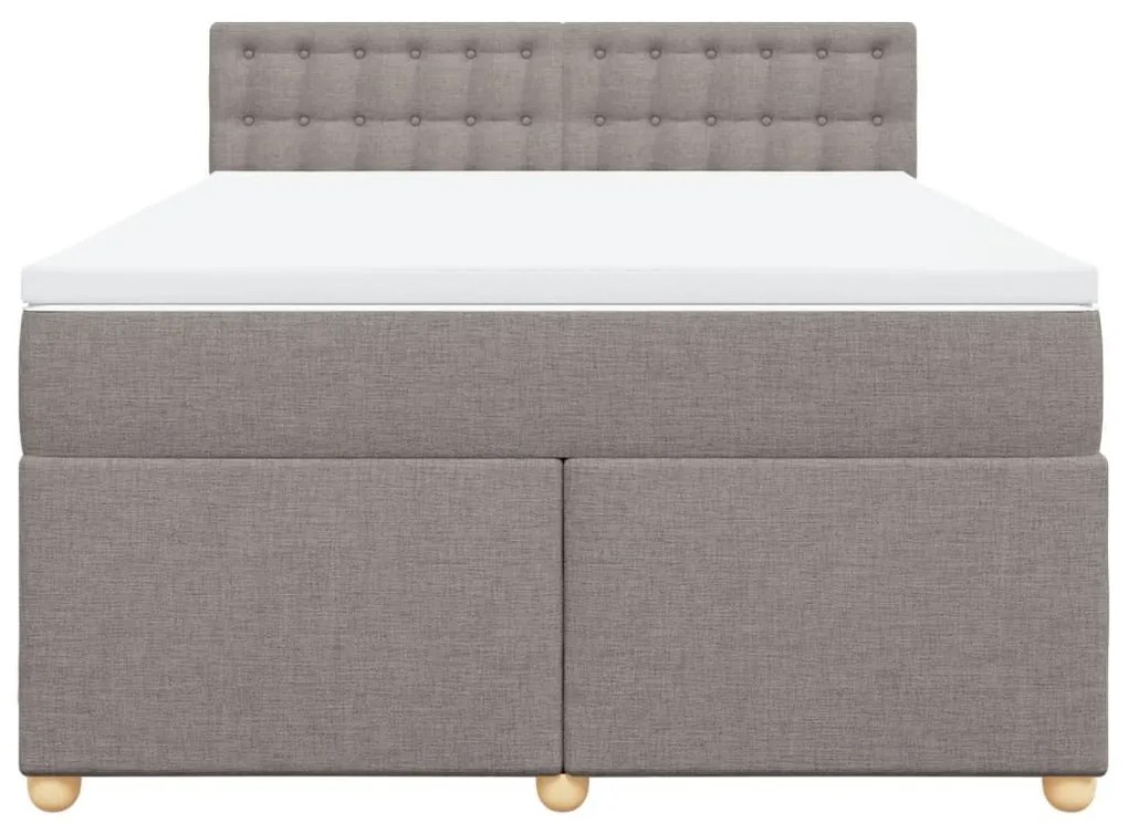 Κρεβάτι Boxspring με Στρώμα Taupe 140x200 εκ. Υφασμάτινο - Μπεζ-Γκρι