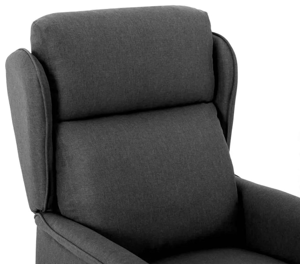 vidaXL Ανακλινόμενη πολυθρόνα Σκούρο Γκρι 66.5 x 94 x 101.5 εκ