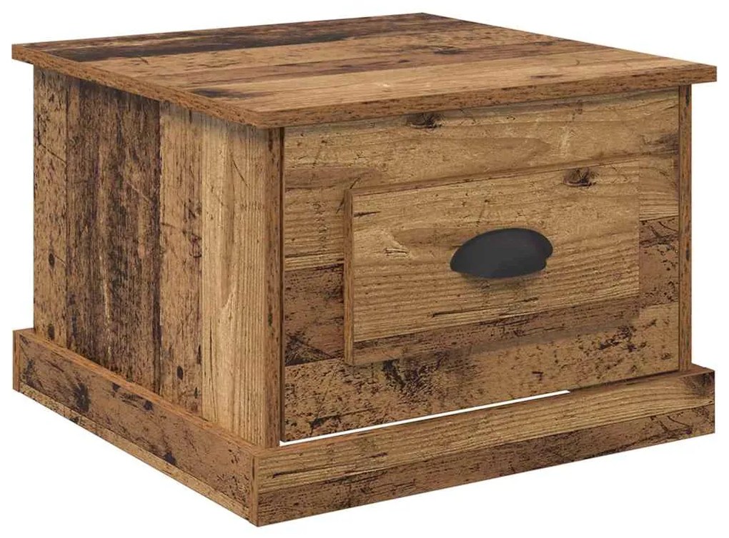 vidaXL Τραπεζάκι σαλονιού with Drawer Παλαιό ξύλο 50 x 50 x 35 cm