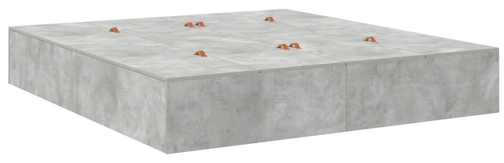 vidaXL Κρεβάτι Αποθήκης Γκρι 200x200 εκ