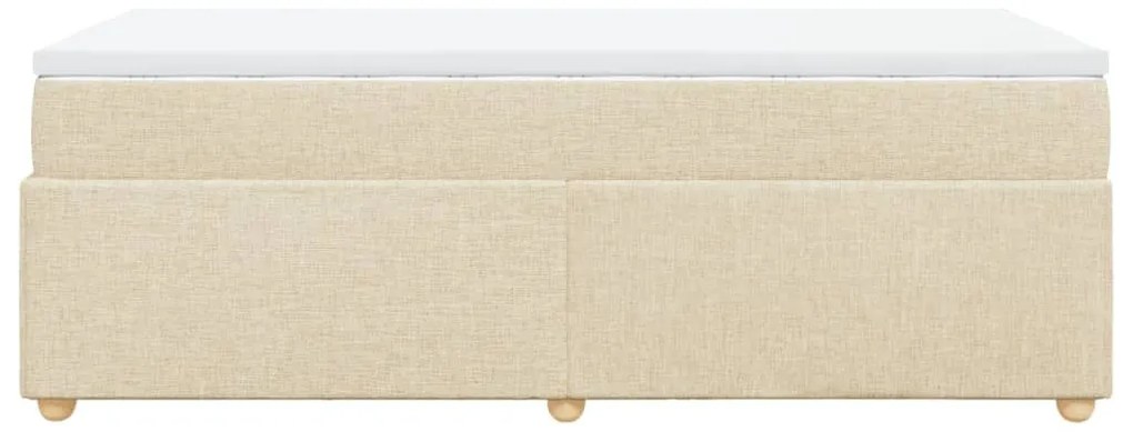 Κρεβάτι Boxspring με Στρώμα Κρεμ 90x190 εκ.Υφασμάτινο - Κρεμ