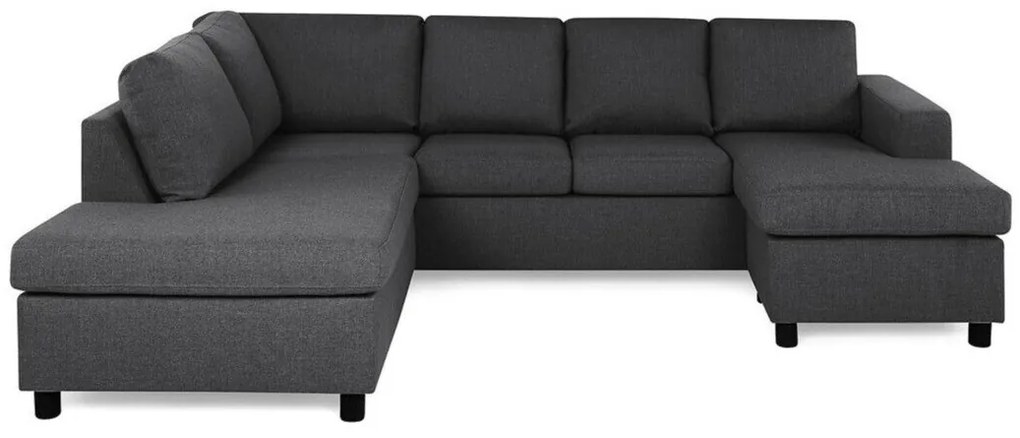 Γωνιακός Καναπές Scandinavian Choice C153, Σκούρο γκρι, Μαύρο, 254x194x82cm, Πόδια: Πλαστική ύλη | Epipla1.gr