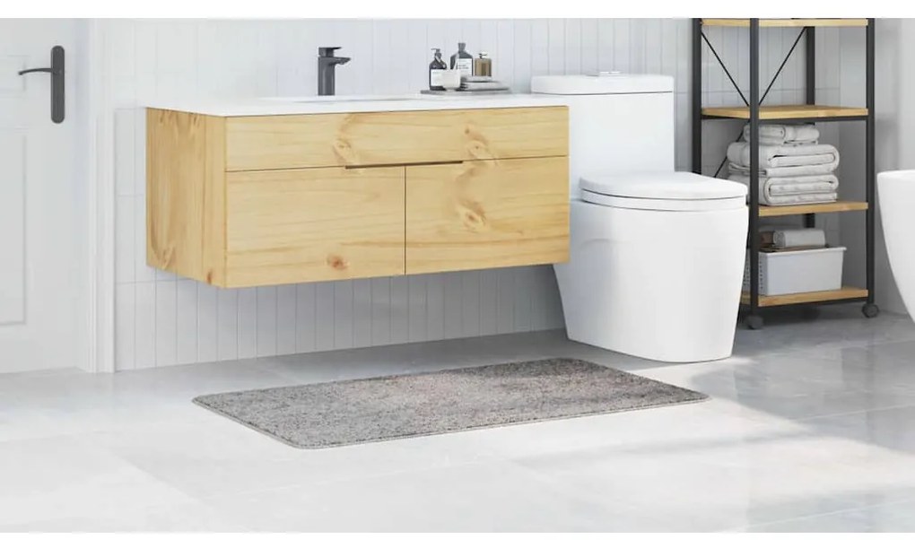 vidaXL Αντιολισθητικό μαξιλάρι μπάνιου Γκρι 70 x 120 cm PP