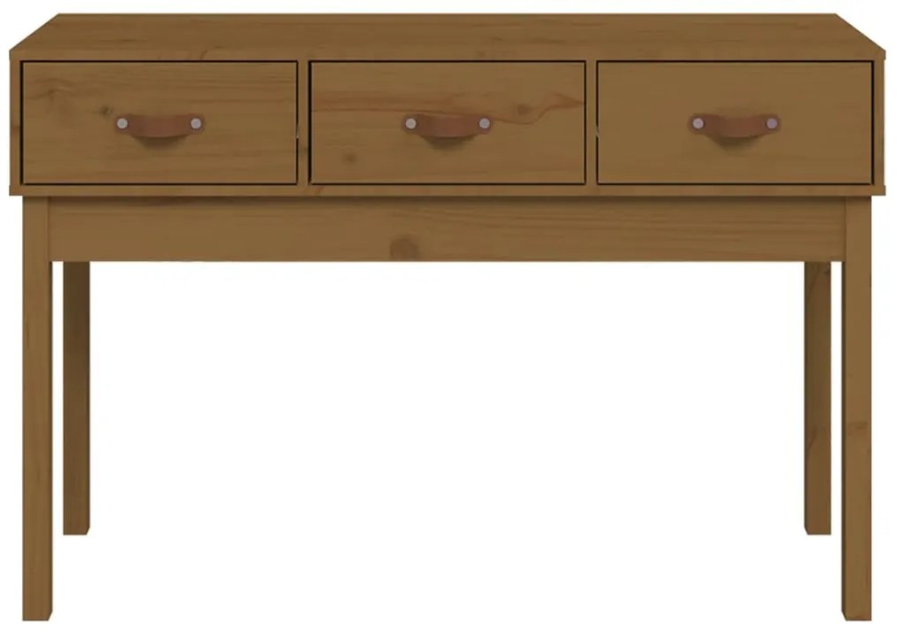 vidaXL Τραπέζι κονσόλα Καφέ μελί 114x40x75 εκ. Μασίφ Ξύλο Πεύκου