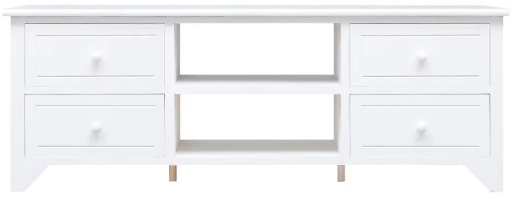 vidaXL Έπιπλο Τηλεόρασης Λευκό 108x30x40 εκ. από Μασίφ Ξύλο Παυλώνιας