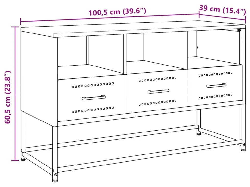 ΈΠΙΠΛΟ ΤΗΛΕΟΡΑΣΗΣ ΜΑΥΡΟ 100,5X39X60,5 ΕΚ. ΑΤΣΑΛΙΝΟ 846542