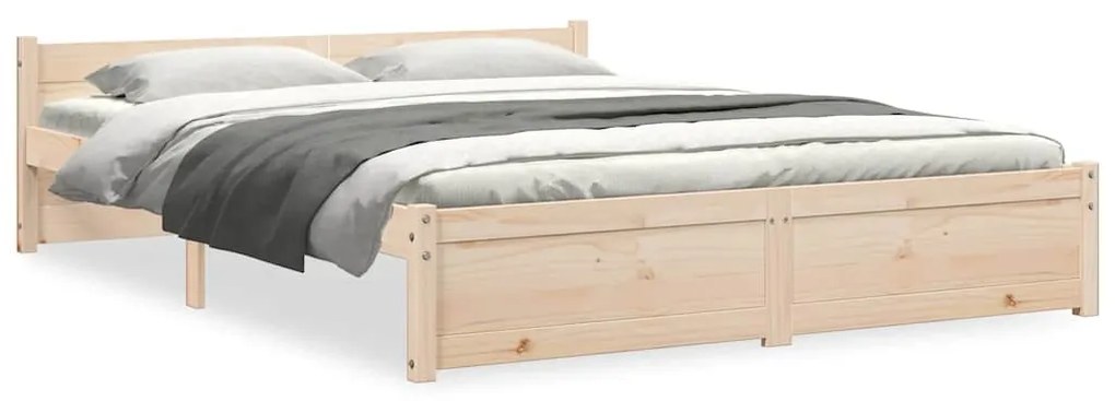 vidaXL Πλαίσιο Κρεβατιού 150 x 200 εκ. Μασίφ Ξύλο King Size