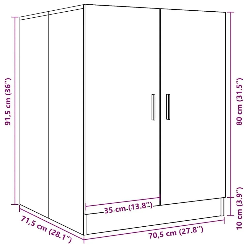 Ντουλάπι Πλυντηρίου Μαύρο 71 x 71,5 x 91,5 εκ.