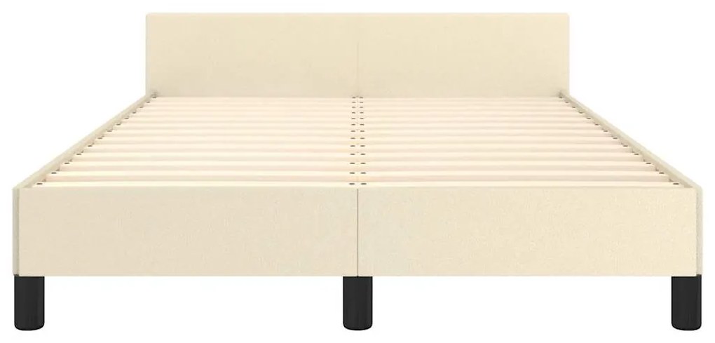 vidaXL Πλαίσιο Κρεβατιού χωρίς στρώμα Κρεμ 120x190 εκ.Συνθ. Δέρμα