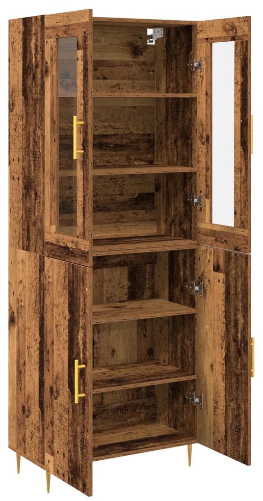 vidaXL Υψηλό Ντουλάπι Παλιού Ξύλου 69.5x34x180 εκ Μηχανικά Ξύλο