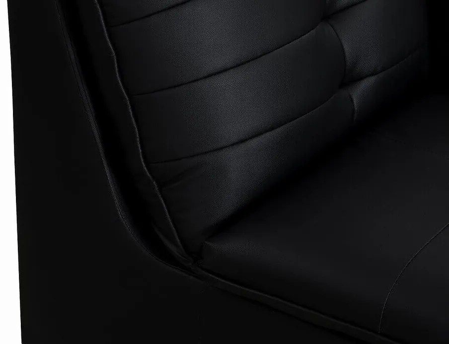 Πολυμορφική πολυθρόνα Riverton L103, Μαύρο, 84x94x94cm, Οικολογικό δέρμα, Πόδια: Πλαστική ύλη