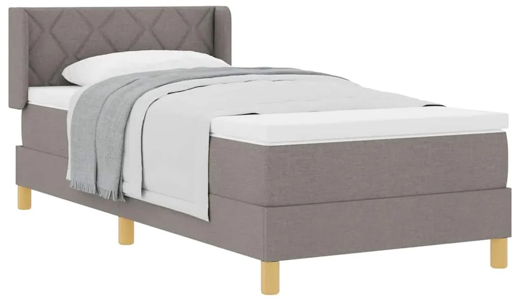 vidaXL Κρεβάτι με Ελατήρια με στρώμα Taupe 100 x 200 cm ύφασμα