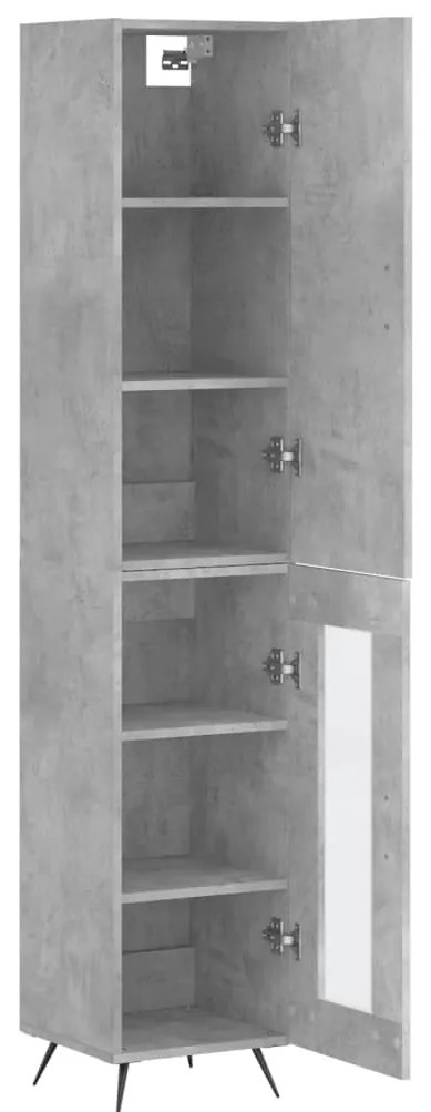 vidaXL Ντουλάπι Γκρι Σκυροδέματος 34,5x34x180 εκ. Επεξεργασμένο Ξύλο