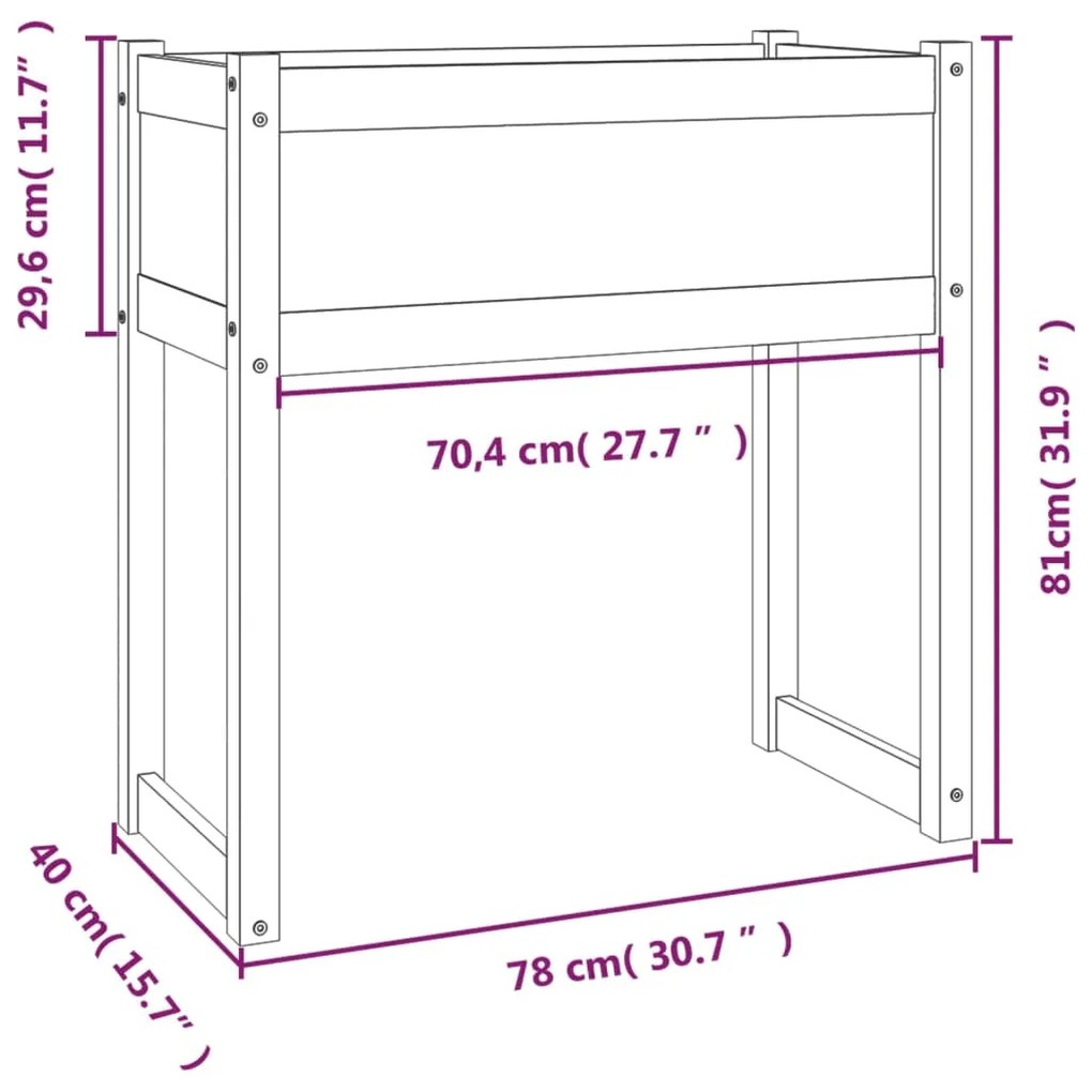 Ζαρντινιέρα 78x40x81 εκ. από Μασίφ Ξύλο Πεύκου 822132