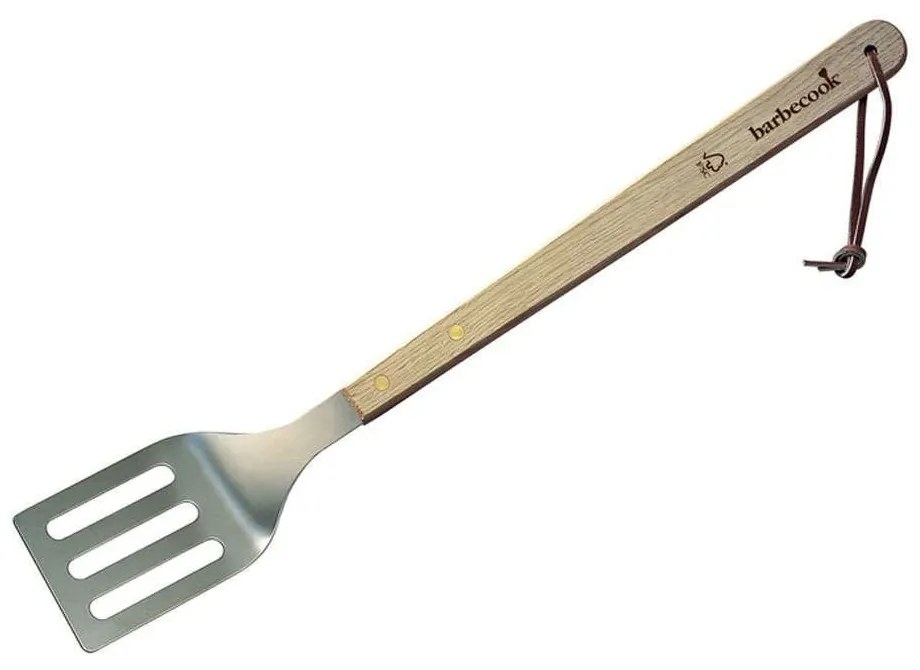 Σπάτουλα Μαγειρικής Τρυπητή 223.0208.055 46cm Natural-Silver Barbecook Steel,Wood