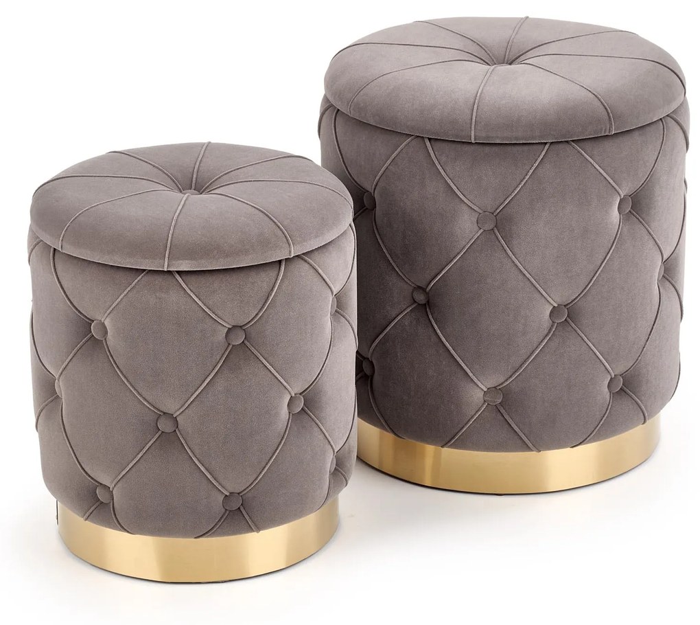 POLLY set of two stools, color: grey DIOMMI V-CH-POLLY-PUFA-POPIEL