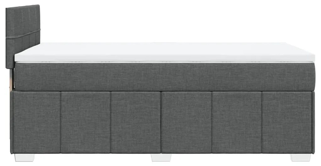 Κρεβάτι Boxspring με Στρώμα Σκούρο Γκρι 90x200 εκ. Υφασμάτινο - Γκρι