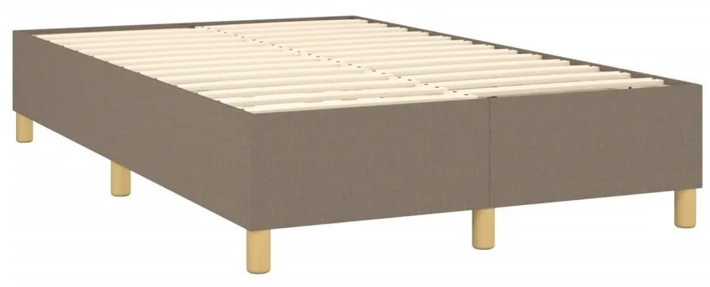 Κρεβάτι Boxspring με Στρώμα Taupe 120x190 εκ. Υφασμάτινο - Μπεζ-Γκρι