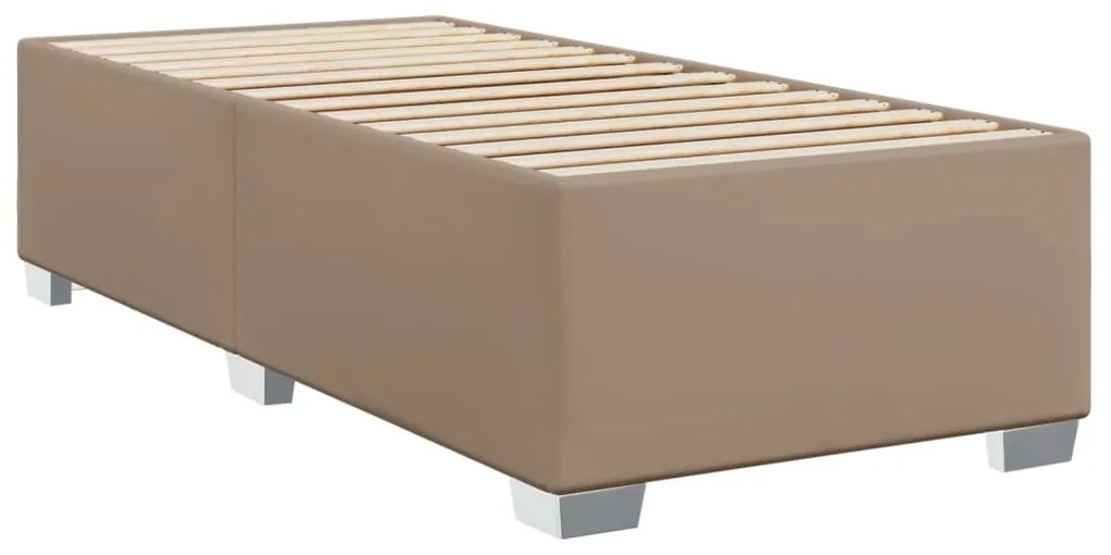 Κρεβάτι Boxspring με Στρώμα Καπουτσίνο 100x200εκ.από Συνθ.Δέρμα - Καφέ