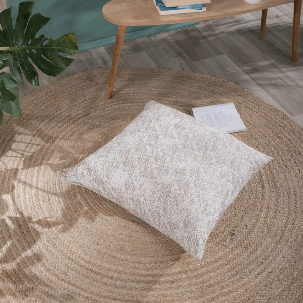 Μαξιλαροθήκη Διακοσμητική Δαπέδου Felicia 02 Beige Teoran 65Χ65 Cotton-Polyester
