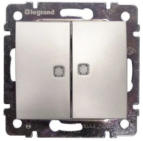 Διακόπτης κομμυτατέρ φωτεινός Valena LEGRAND-770128-Αλουμίνιο 770128