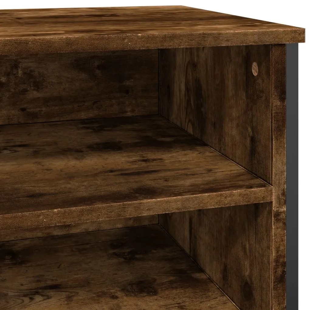 vidaXL Παπουτσοθήκη Καπνιστή Δρυς 80x38x78 εκ. από Επεξεργασμένο Ξύλο