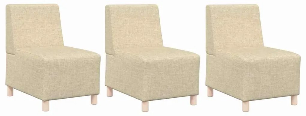 vidaXL Μοναδικός Καναπές χωρίς Χερούλια 3 pcs Κρεμ 55 x 74 x 82 εκ.