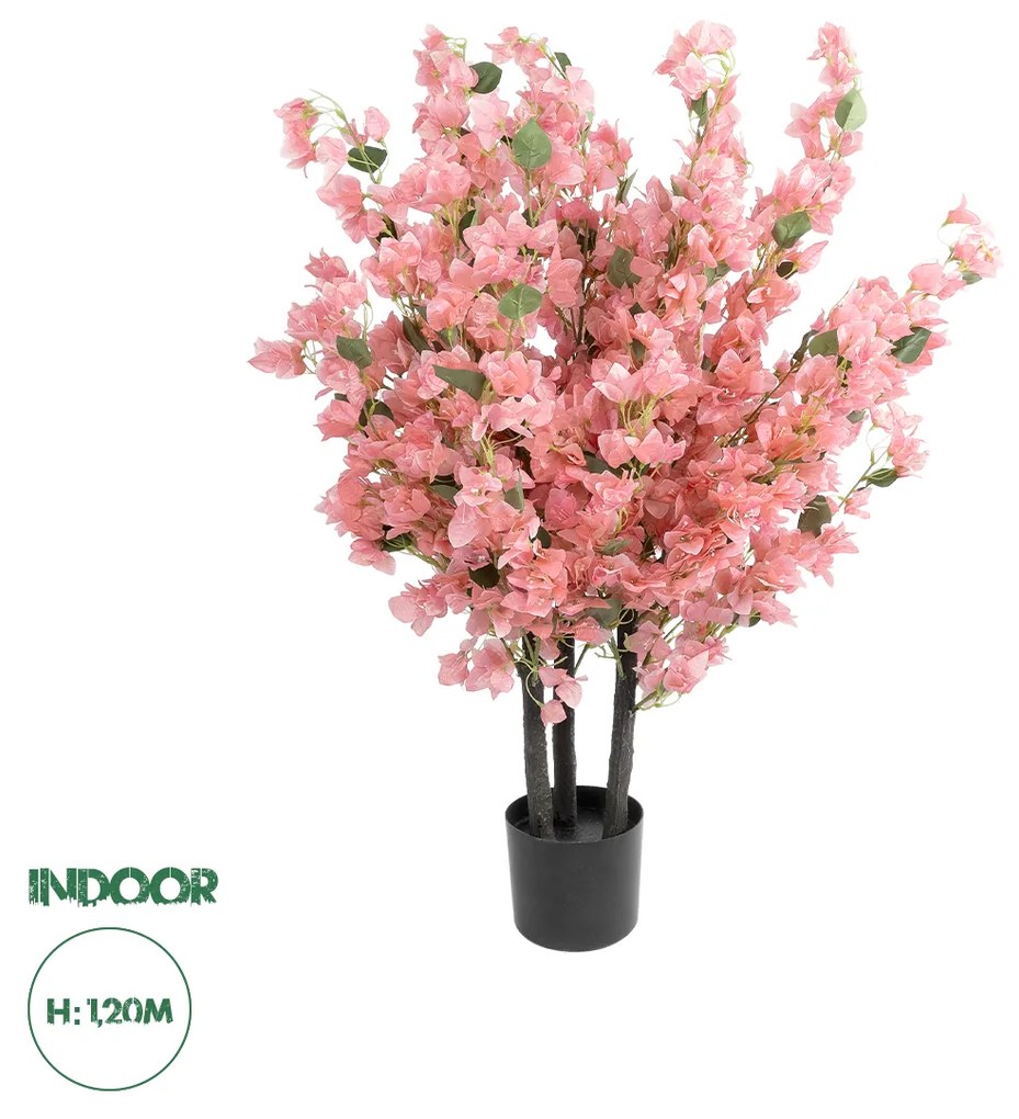 GloboStar® Artificial Garden BOUGAUVILLEA PLANT 20671 Τεχνητό Διακοσμητικό Φυτό με Ανθη Μπουκανβίλιας Ροζ - Πορτοκαλί Y120cm