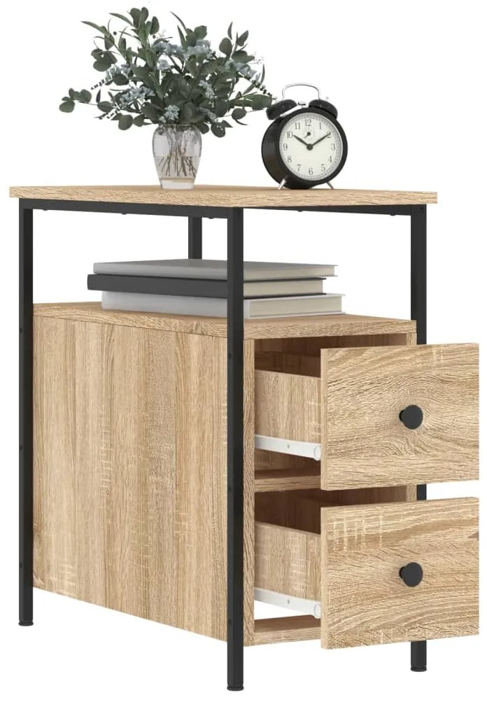 vidaXL Κομοδίνο Sonoma Δρυς 30 x 60 x 60 εκ. από Επεξεργασμένο Ξύλο