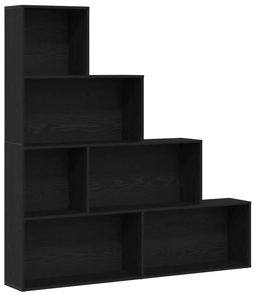 vidaXL Βιβλιοθήκη Μαύρη Οξυά 155 x 24 x 160 εκ Επεξεργασμένο ξύλο