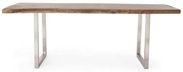 Τραπέζι Osbert Καφέ-Ασημί( 220x100x78 εκ.)
