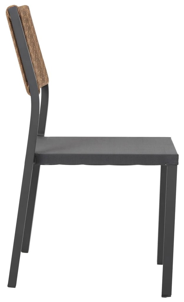 Καρέκλα C5921.01 Αλουμινίου Ανθρακί με Rattan και Textline 46x55,5x83Υ εκ. 46x55.5x83 εκ.