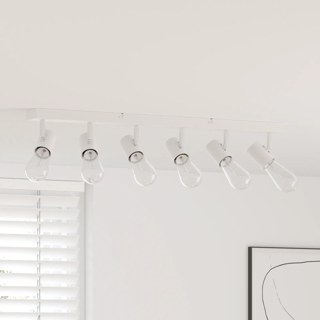 vidaXL Προβολέας οροφής 6 Way Adjustable Λευκό E27
