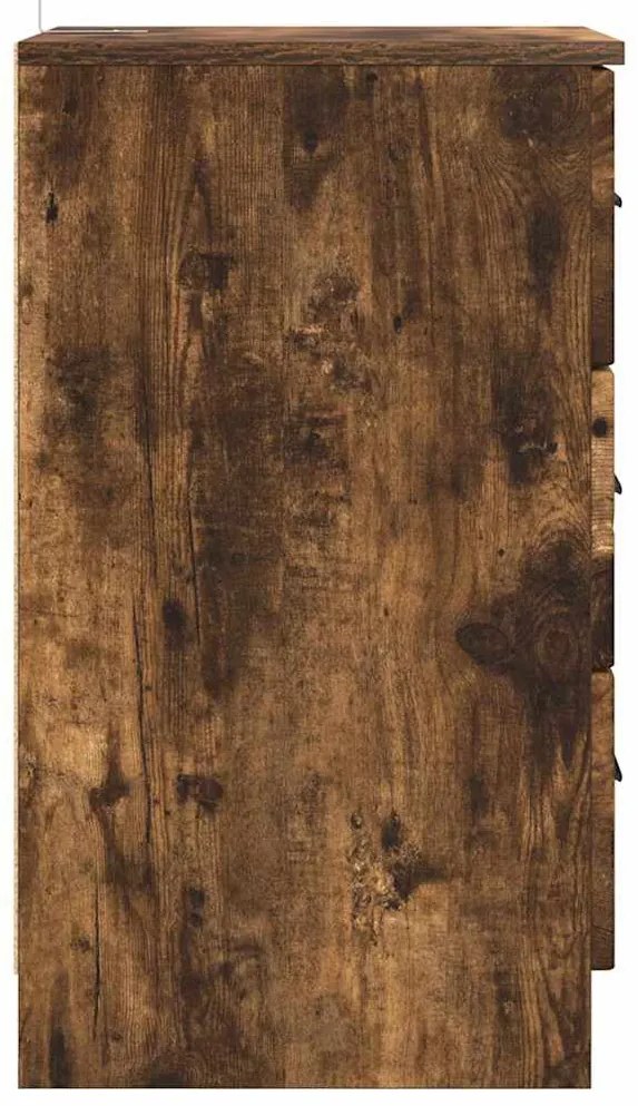 vidaXL Κομοδίνο Καπνιστή δρυς 38 x 38 x 66 εκ Επεξεργασμένο ξύλο